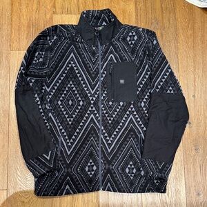 Roark Geometric Black and Gray Zip-Up Jacket